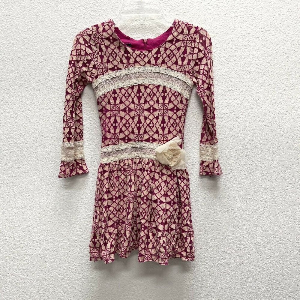 Isobella & Chloe Girls 7 Wine Burgundy Dress Lace
